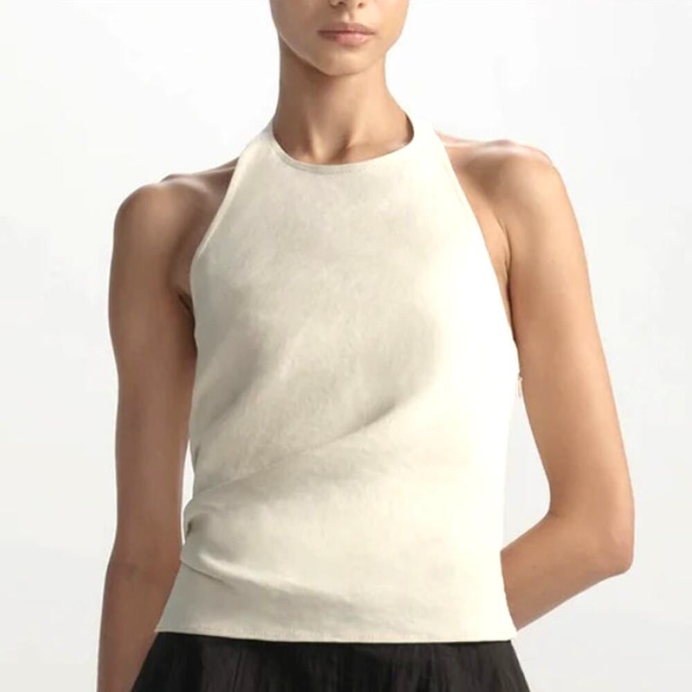 ALC Sylvie Linen Halter Top Buttercream Size 0